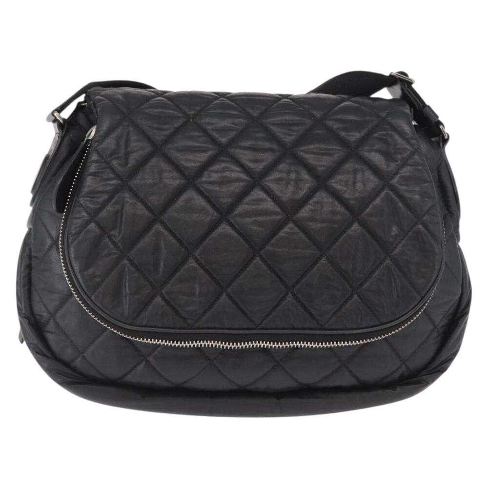 Chanel Matelasse Nylon Shoulder Bag Black